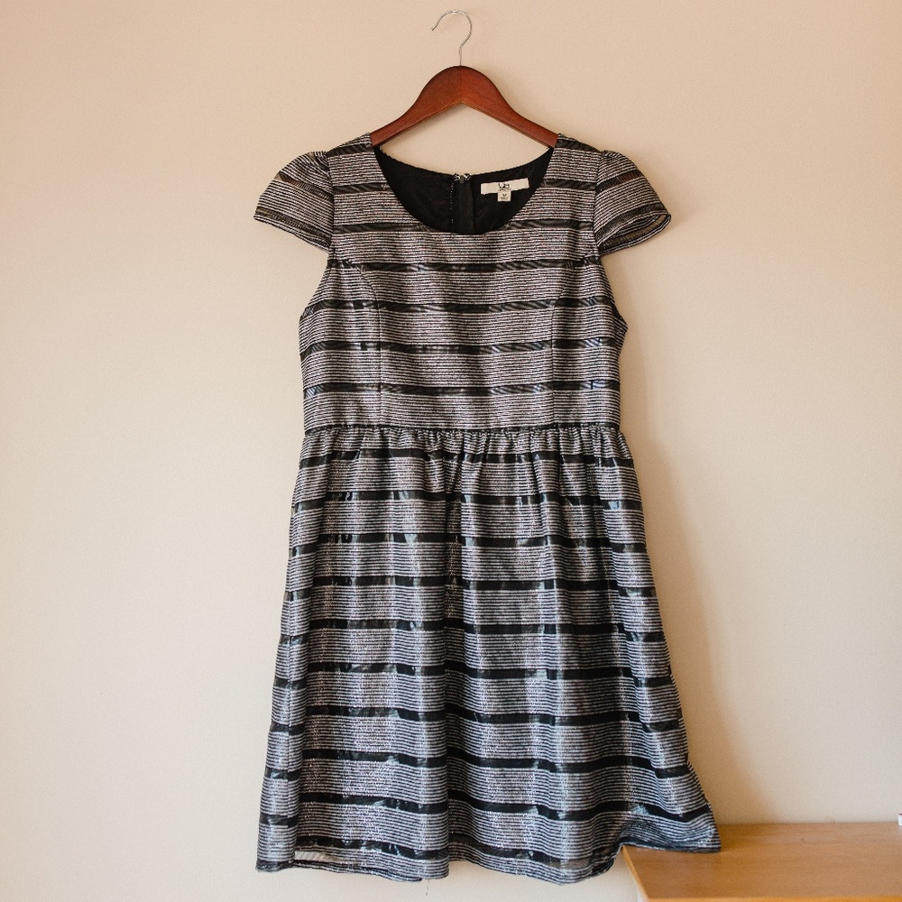 Ya Los Angeles - Striped Black & Grey Dress